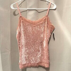 Coquette Fairy Cami Top Size 11/13 Pink Velvet Lace Y2K Cottage Feminine 18871x